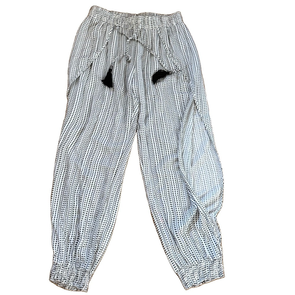 Anthropologie Solitaire Swim Cover Up Pants Womens M Drawstring Open Leg
